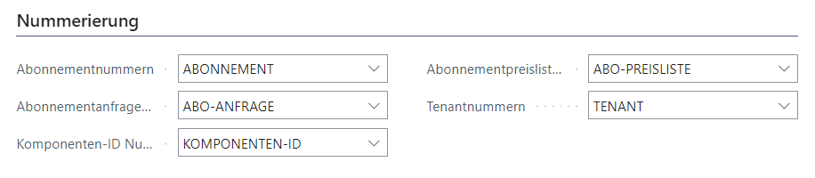 Abonnement Einrichtung Register Nummerierung