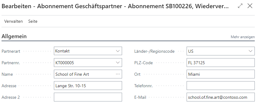 Abonnementkarte Abonnement Geschäftspartner