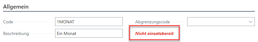 Abrechnungsintervall Nicht einsatzbereit